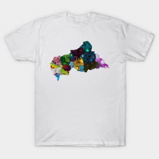 Spirograph Patterned Central African Republic Regions Map T-Shirt